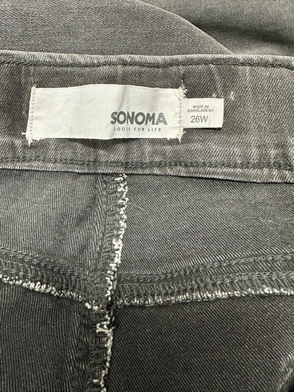 Sonoma Women’s NEW Pull On Faded Black Stretch Skinny Jeans Sz 26 W Leggings